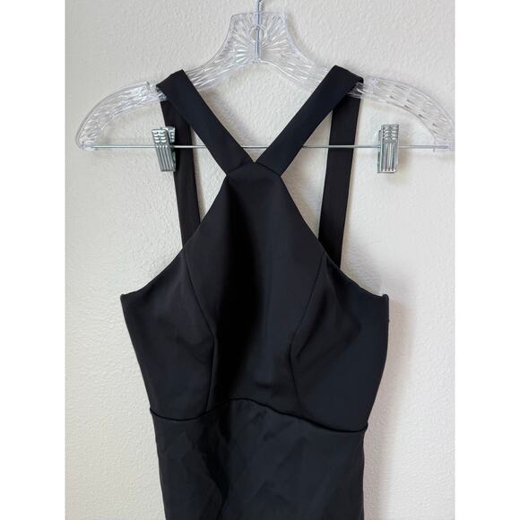 Aidan by Aidan Mattox Caged Back Black Short Dress Size 0 - Picture 4 of 7